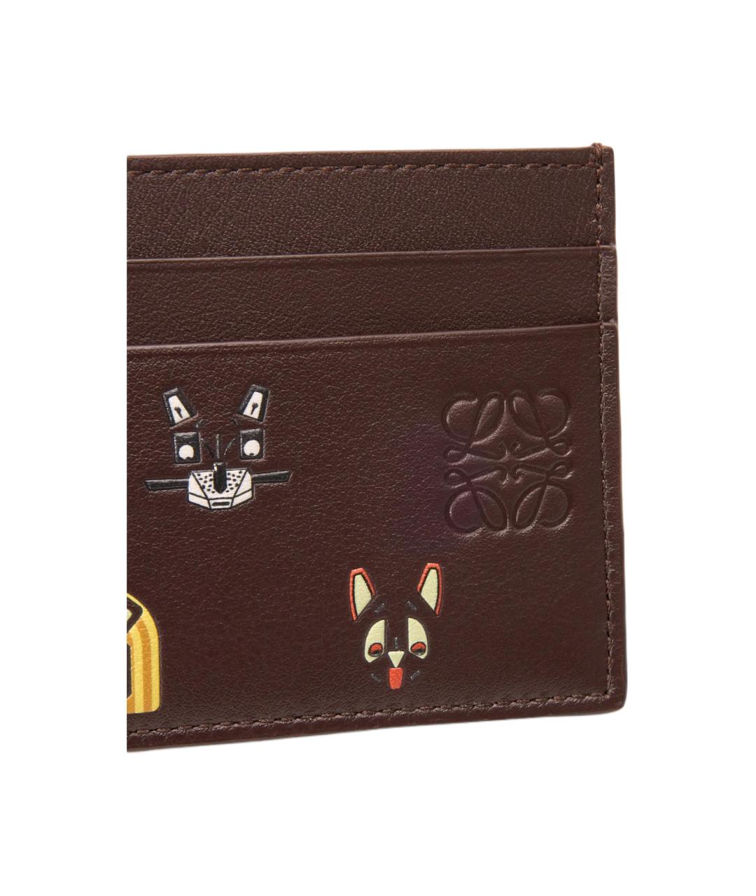 LOEWE Коричневый кожаный кардхолдер, фото 4