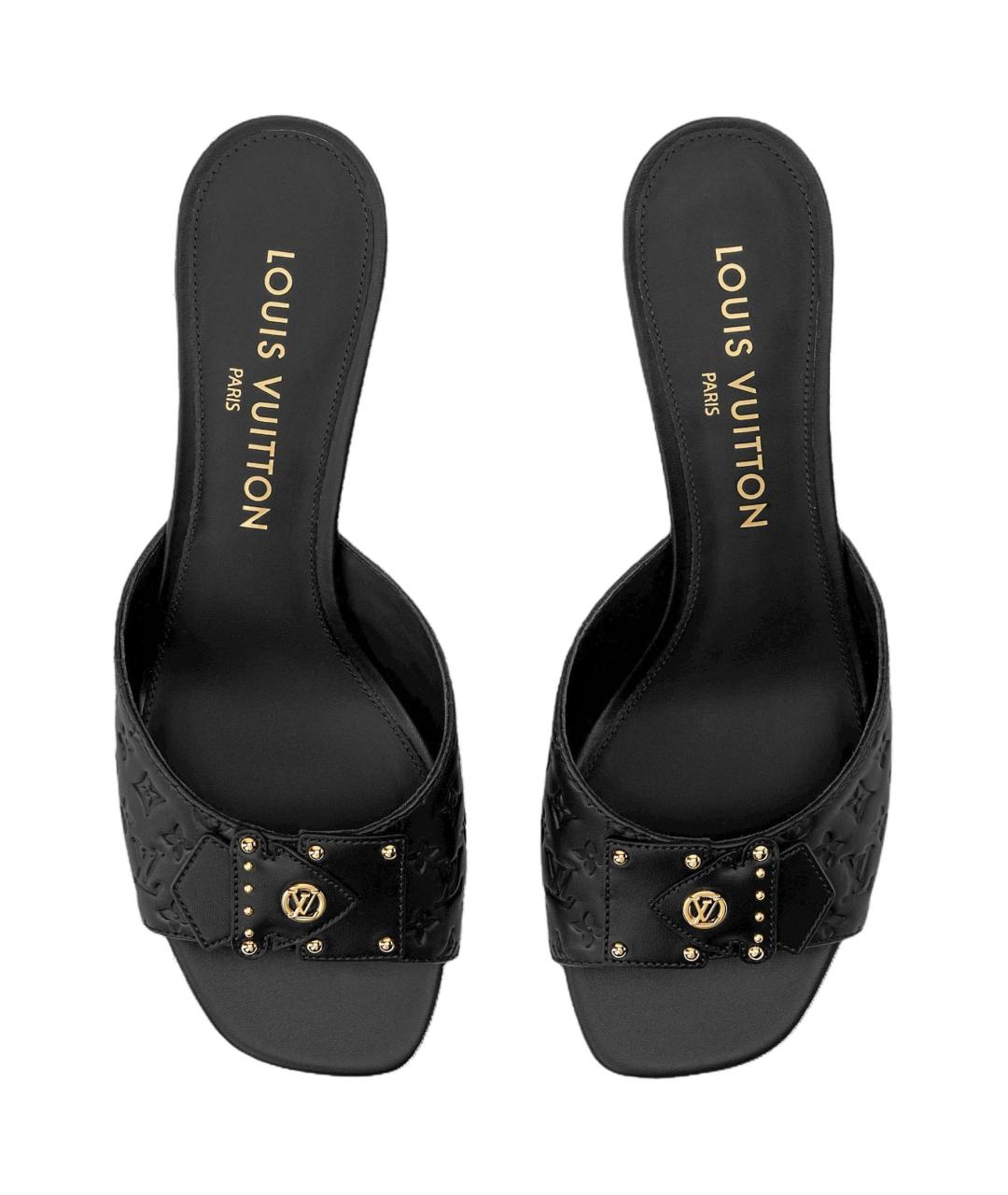 LOUIS VUITTON Черные босоножки, фото 4