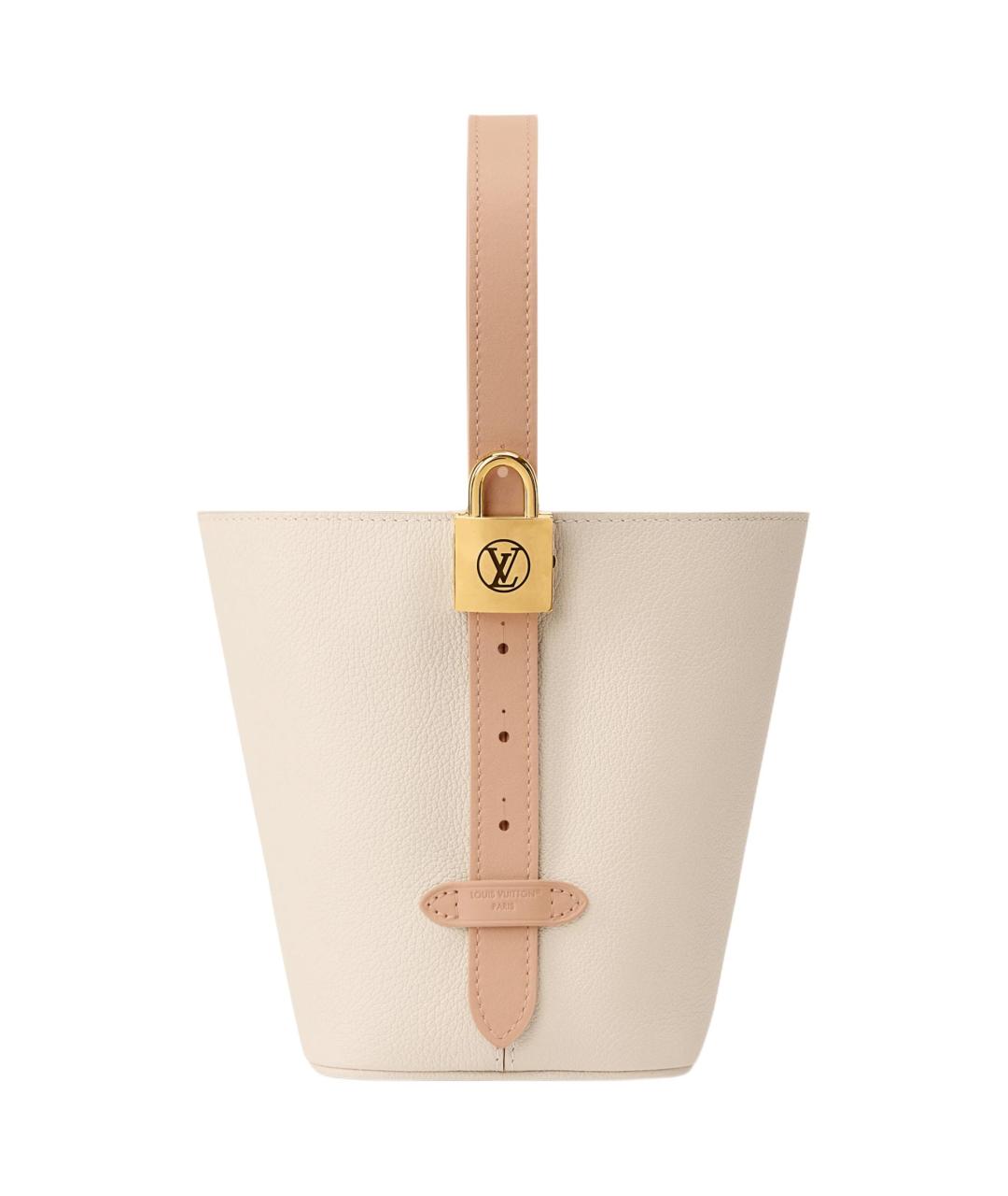 LOUIS VUITTON Бежевая кожаная сумка через плечо, фото 3