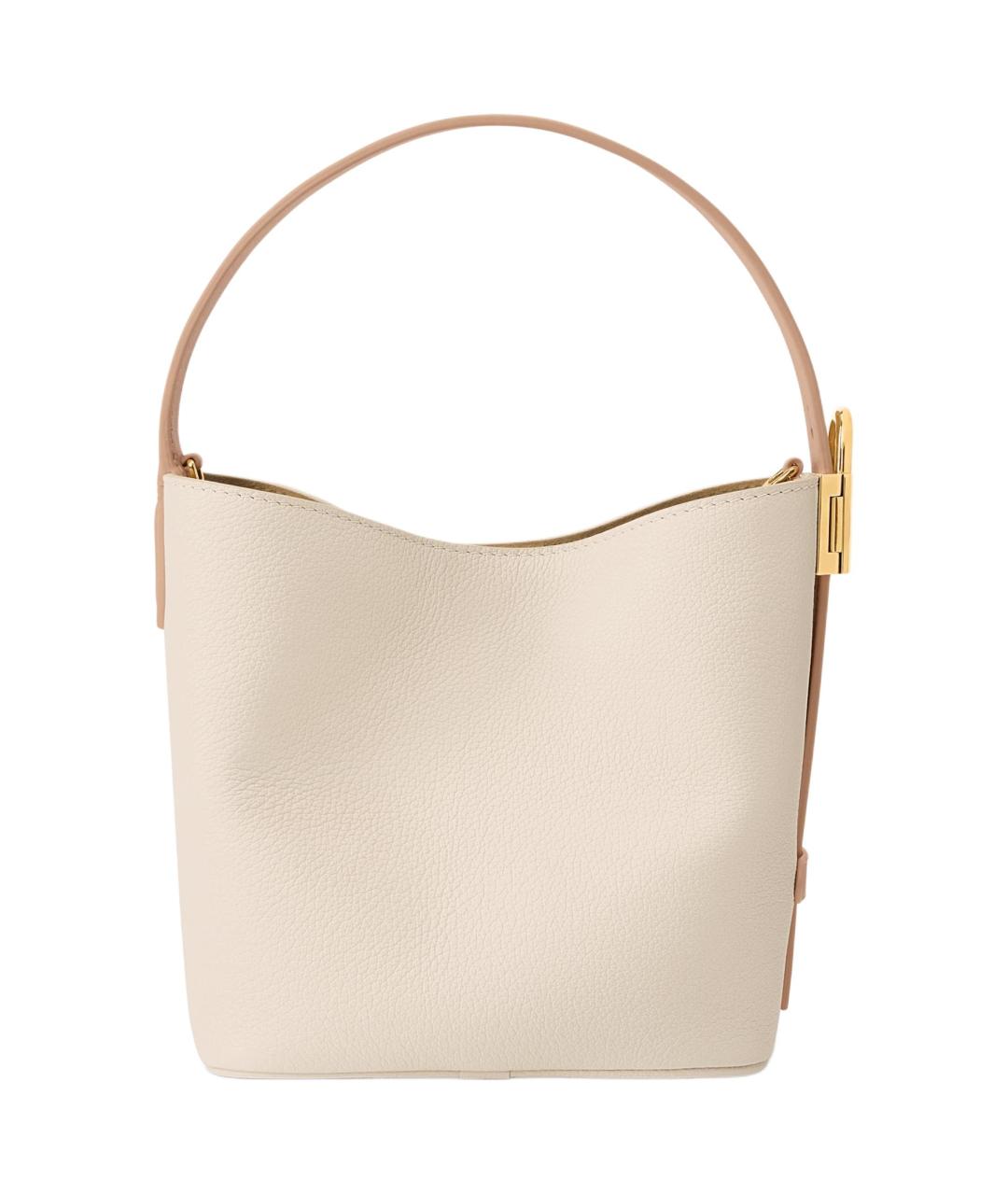 LOUIS VUITTON Бежевая кожаная сумка через плечо, фото 4