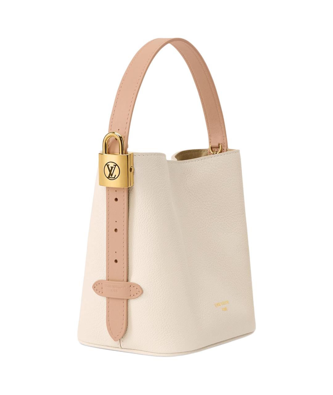 LOUIS VUITTON Бежевая кожаная сумка через плечо, фото 2