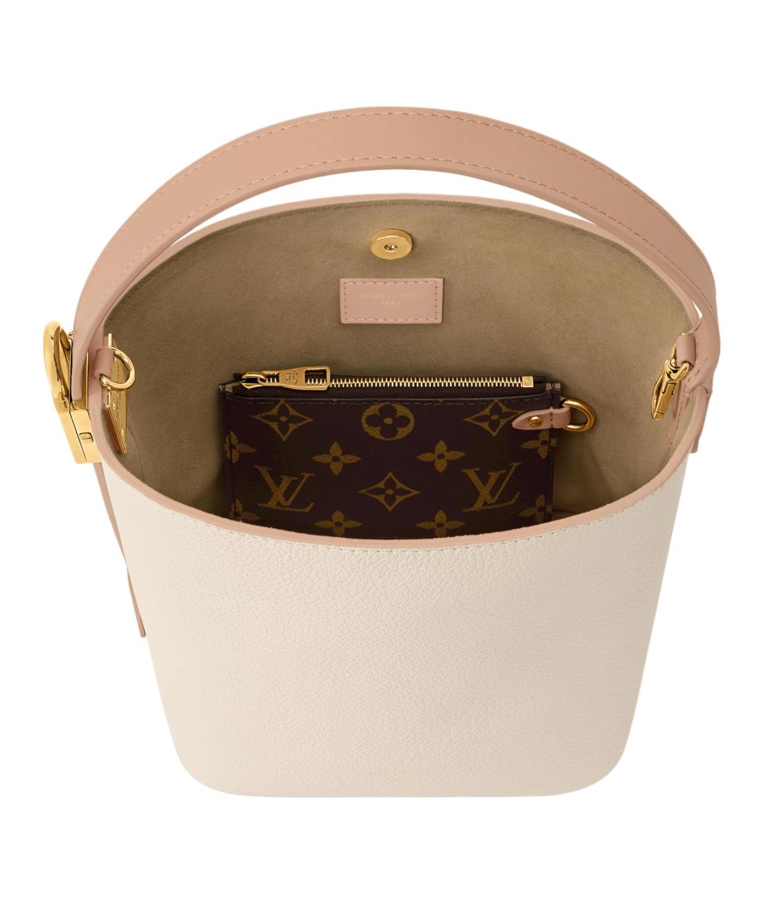 LOUIS VUITTON Бежевая кожаная сумка через плечо, фото 5