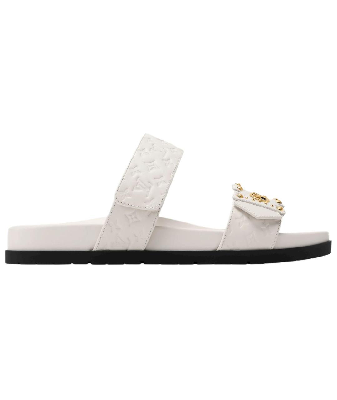 LOUIS VUITTON Белые кожаные сандалии, фото 1