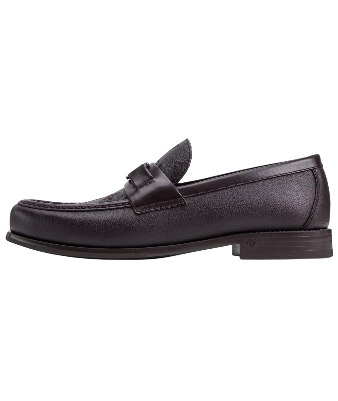 LOUIS VUITTON Коричневые кожаные лоферы, фото 2