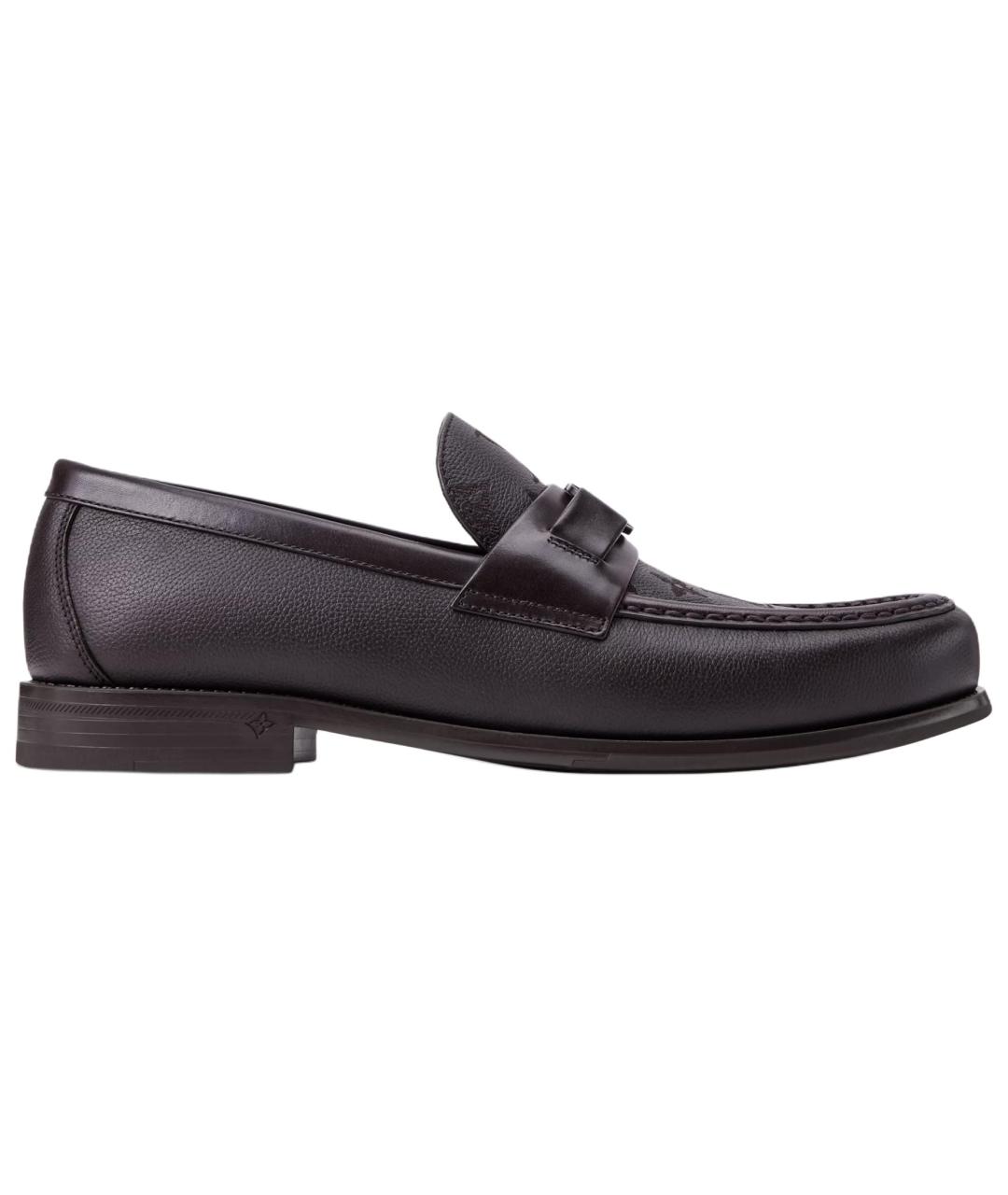 LOUIS VUITTON Коричневые кожаные лоферы, фото 1