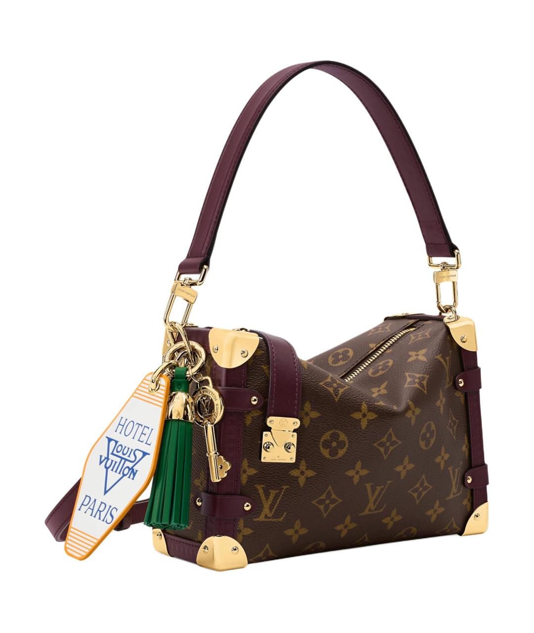 LOUIS VUITTON Бордовая сумка через плечо из канвы, фото 2