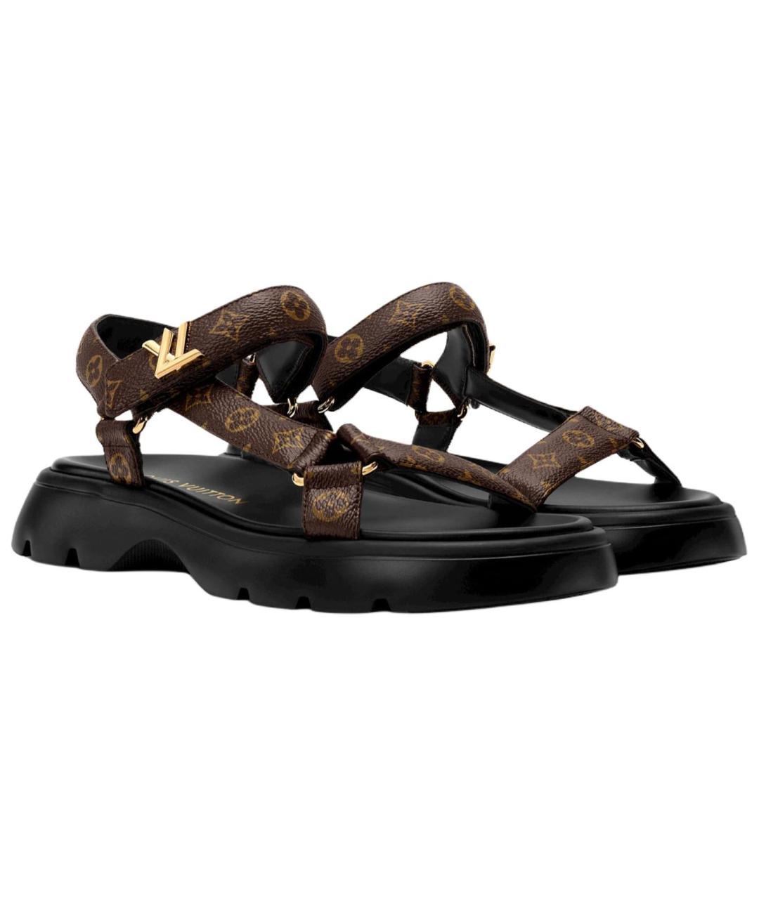 LOUIS VUITTON Коричневые сандалии, фото 3
