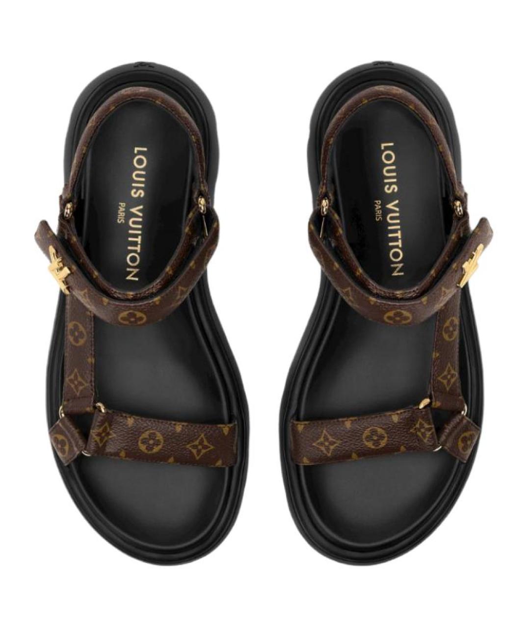 LOUIS VUITTON Коричневые сандалии, фото 4