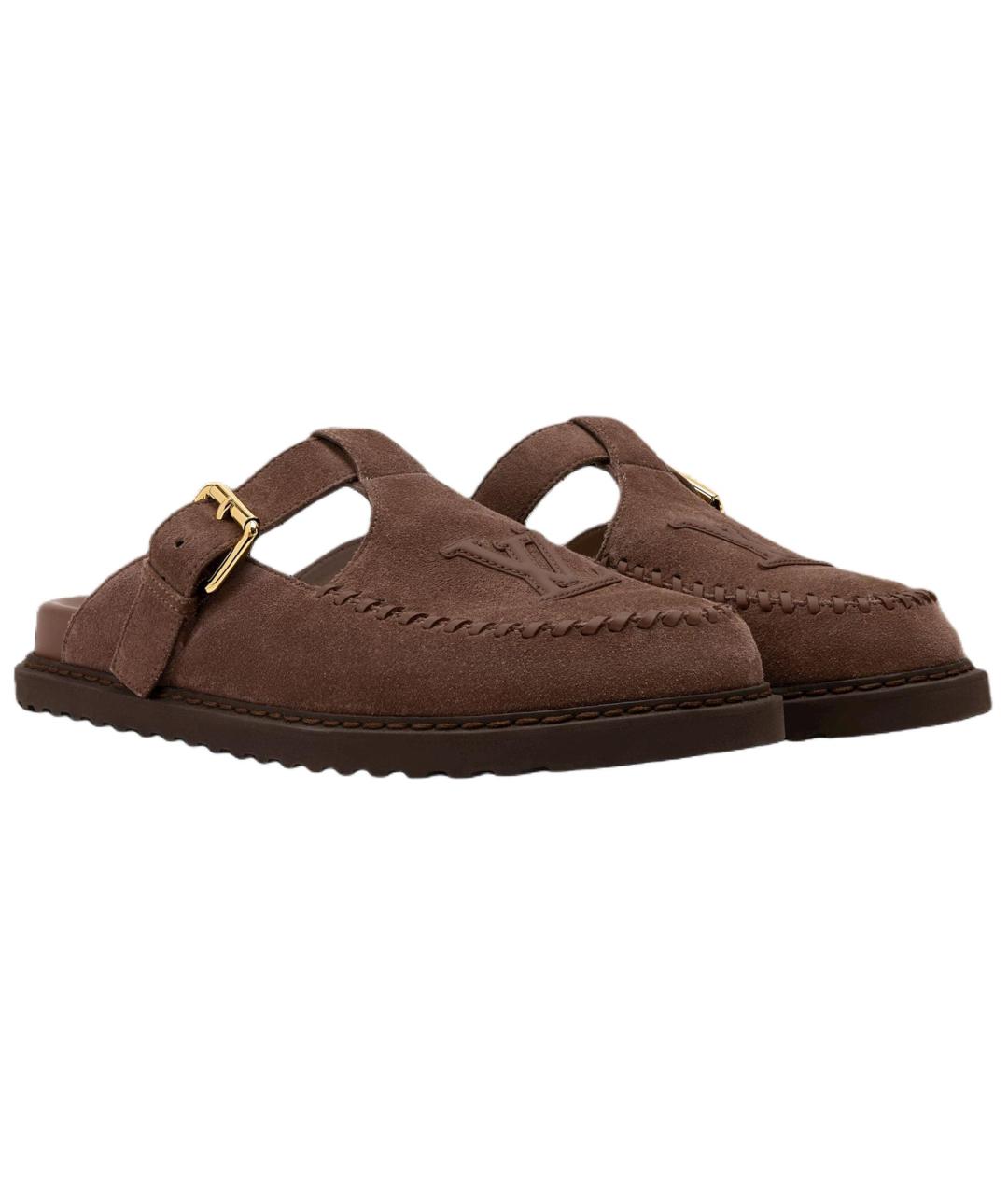 LOUIS VUITTON Коричневые мюли, фото 3