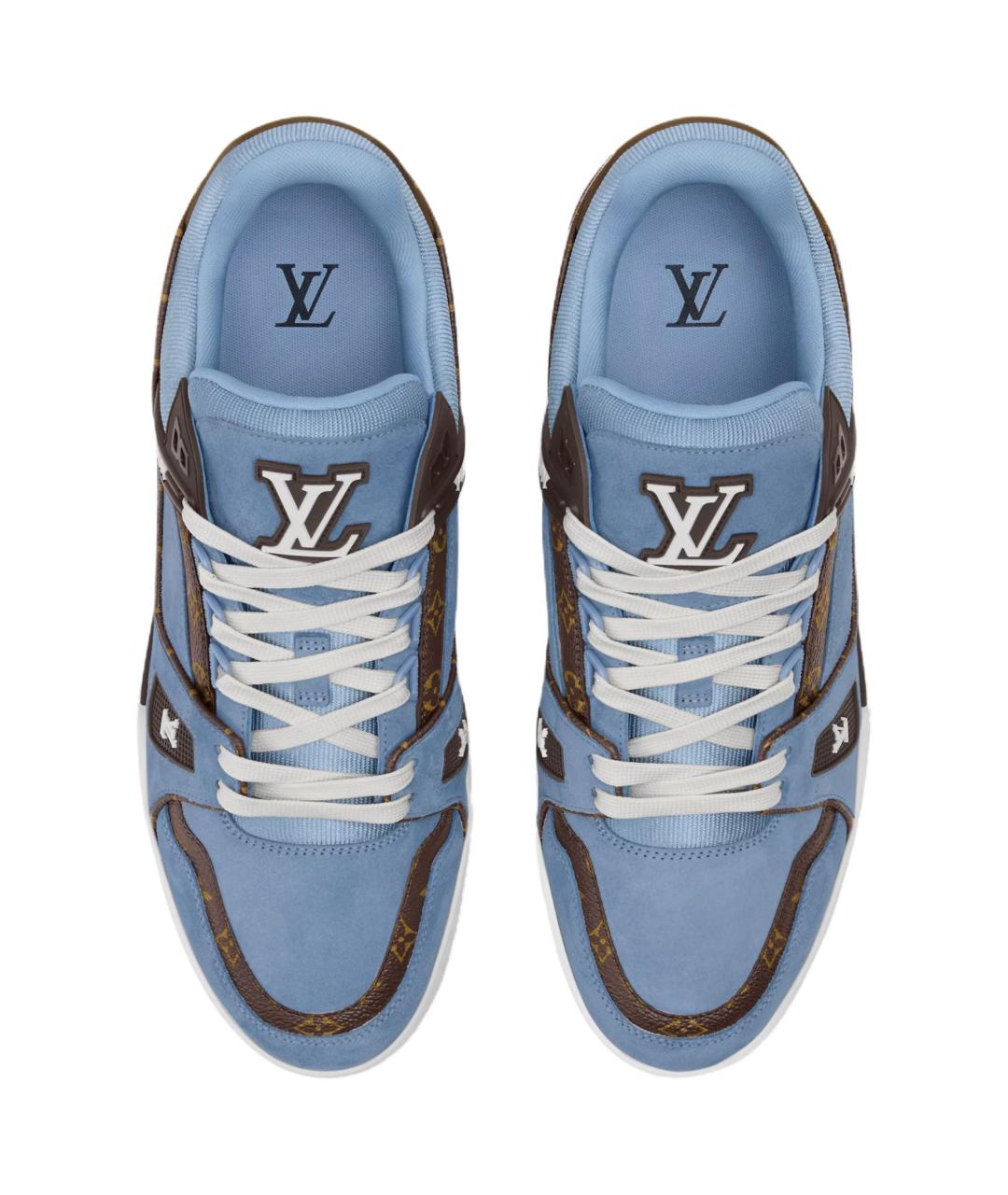 LOUIS VUITTON Синие низкие кроссовки / кеды, фото 4