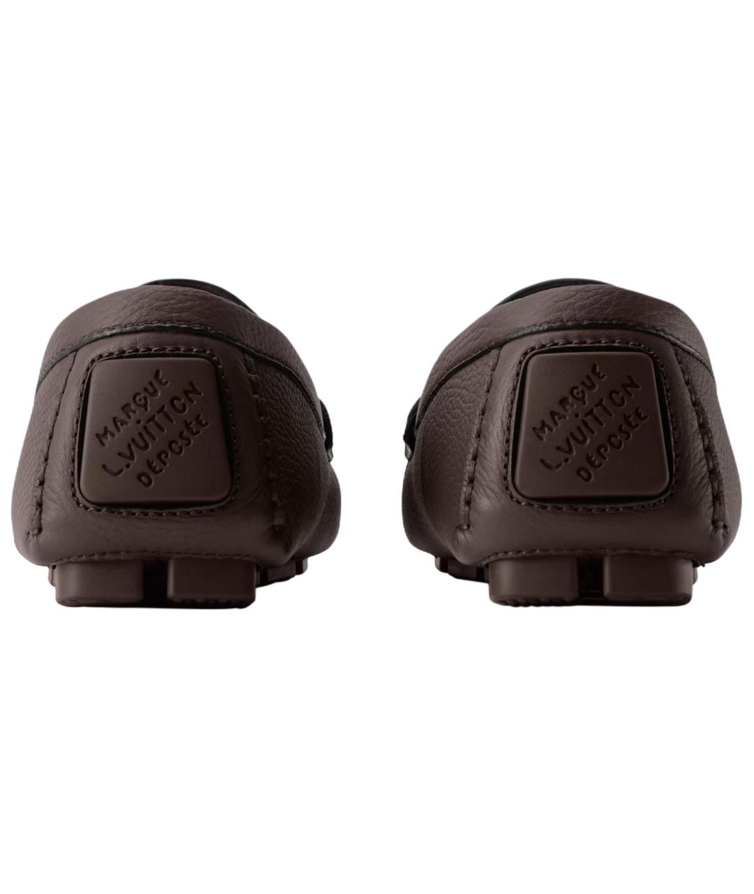 LOUIS VUITTON Коричневые кожаные мокасины, фото 5