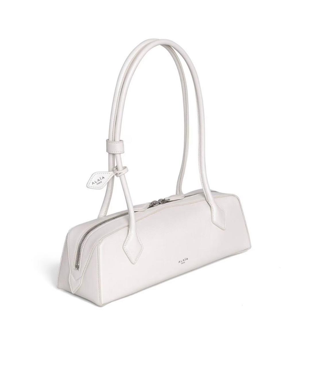 ALAIA Белая кожаная сумка с короткими ручками, фото 2