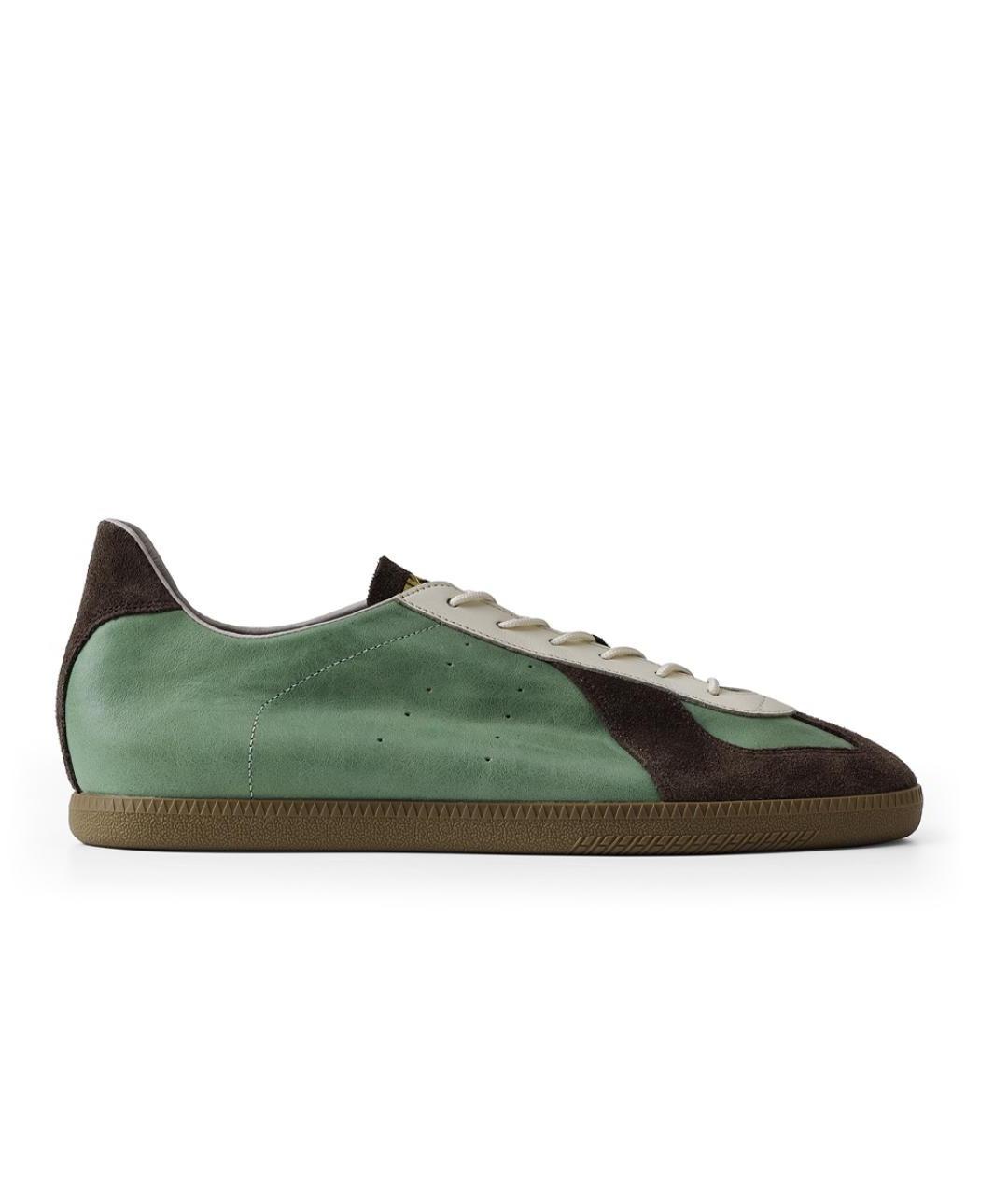 PANE Зеленые кожаные кеды, фото 1