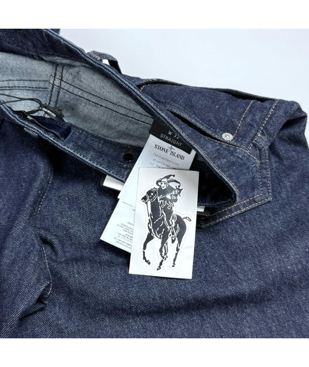 STONE ISLAND Темно-синие прямые джинсы, фото 5