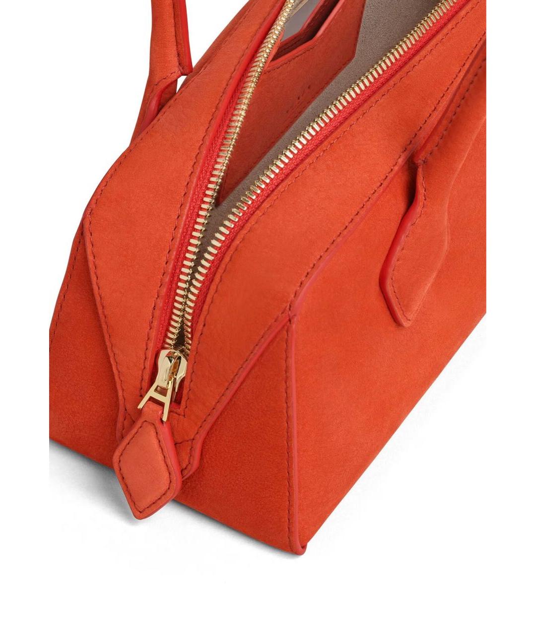 ALAIA Оранжевая замшевая сумка с короткими ручками, фото 3