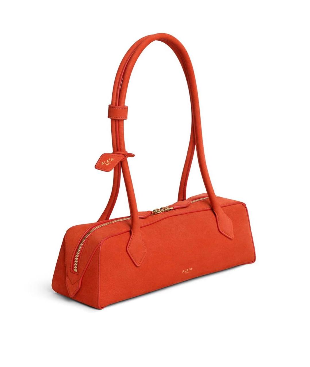 ALAIA Оранжевая замшевая сумка с короткими ручками, фото 2