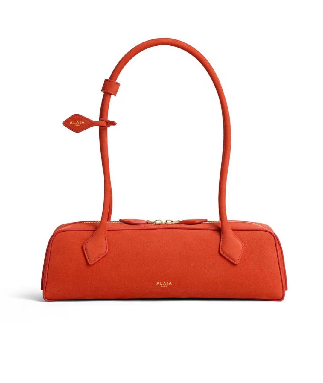 ALAIA Оранжевая замшевая сумка с короткими ручками, фото 1