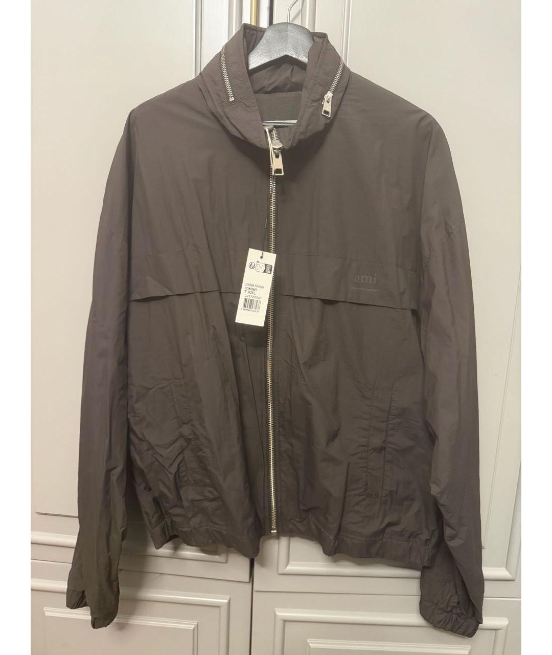 Ami Paris Коричневая полиэстеровая куртка, фото 4