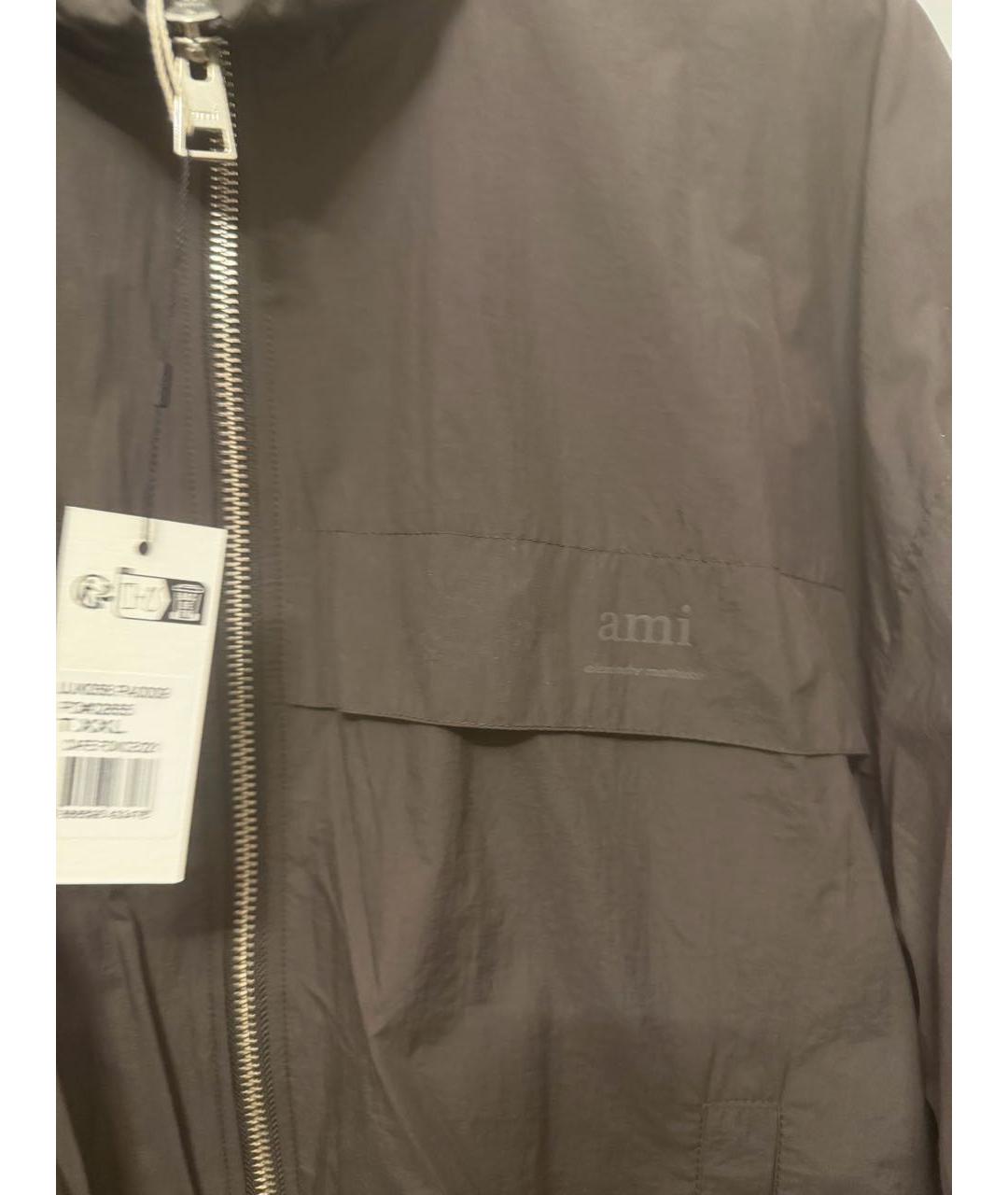 Ami Paris Коричневая полиэстеровая куртка, фото 2