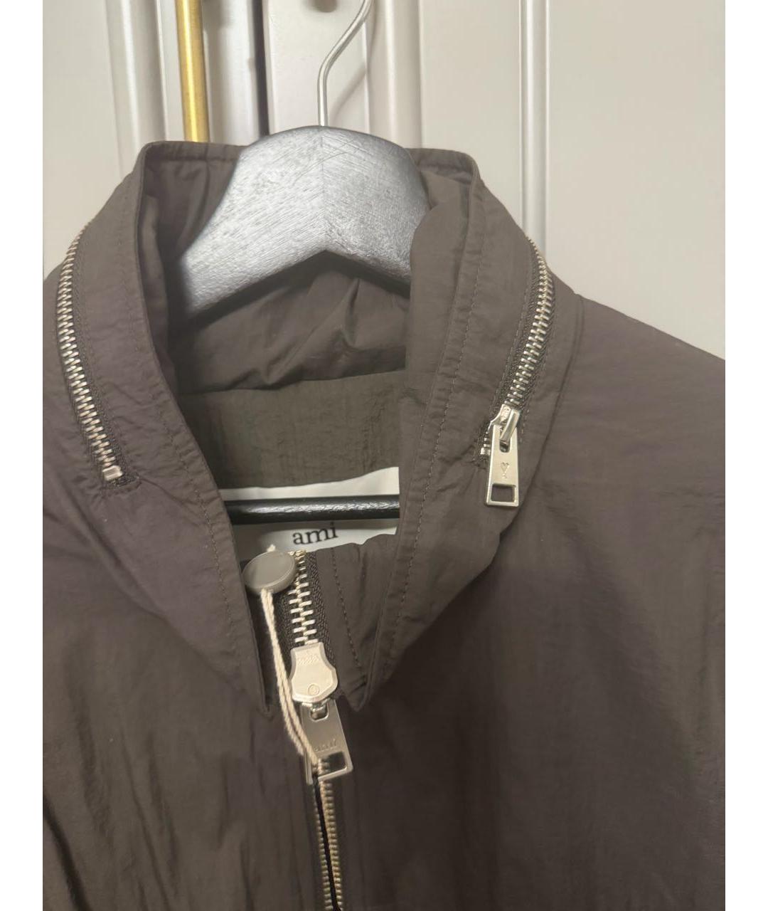 Ami Paris Коричневая полиэстеровая куртка, фото 3