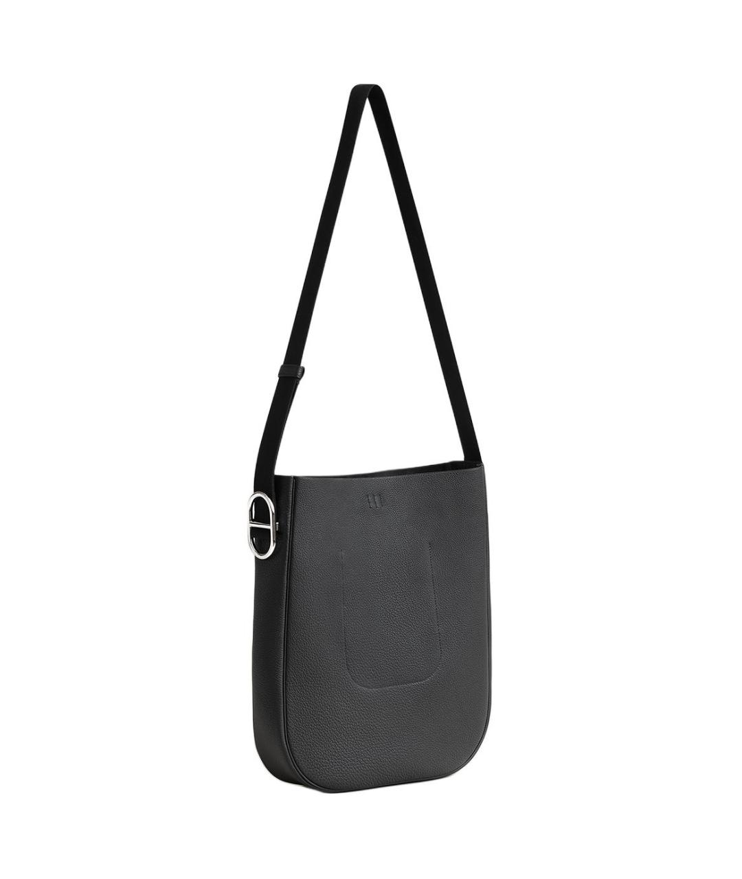 HERMES Черная кожаная сумка через плечо, фото 3