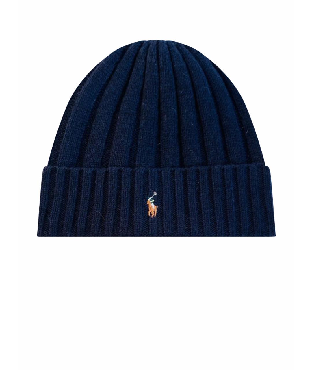 POLO RALPH LAUREN Темно-синяя шерстяная шапка, фото 1