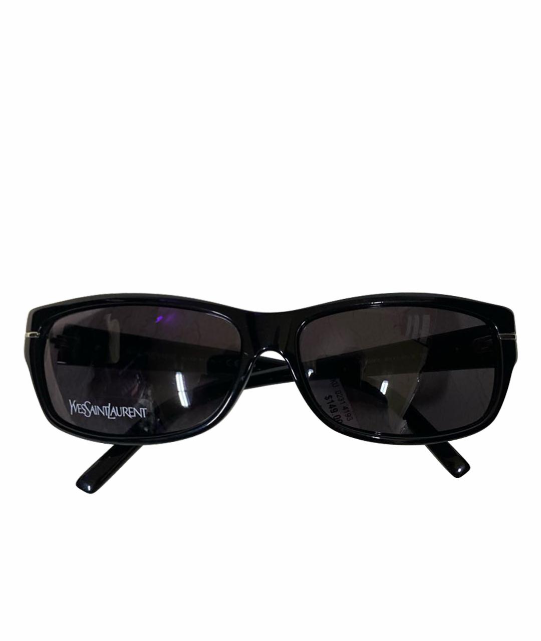 SAINT LAURENT Черные пластиковые солнцезащитные очки, фото 1