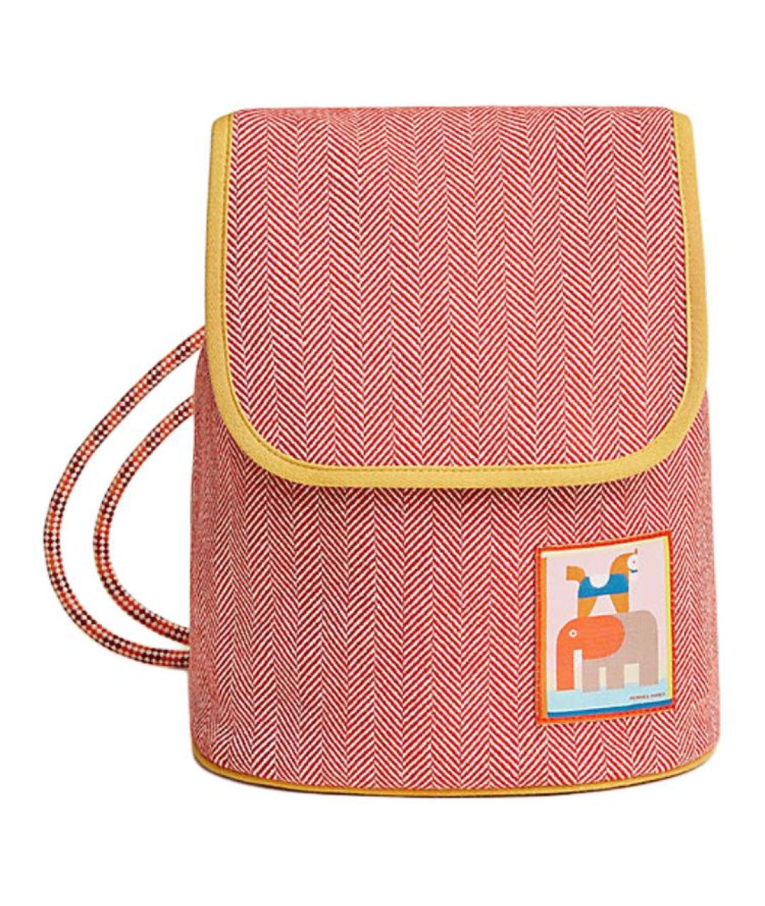 HERMES Розовый шерстяной рюкзак, фото 1