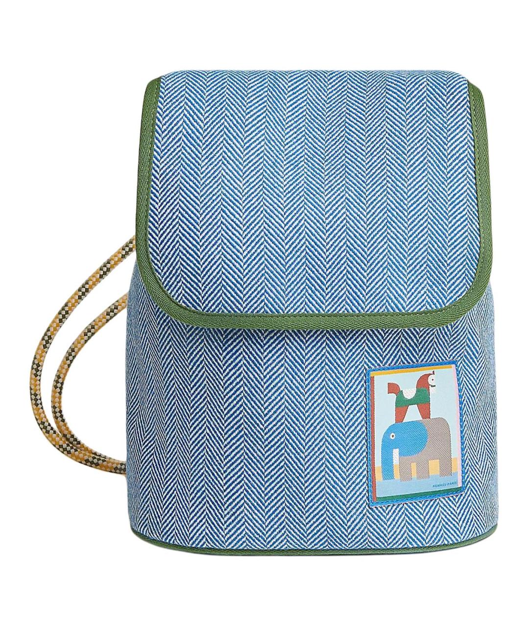 HERMES Голубой шерстяной рюкзак, фото 1