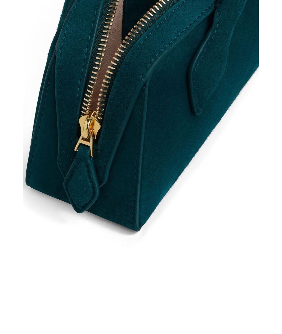 ALAIA Бирюзовая замшевая сумка с короткими ручками, фото 3