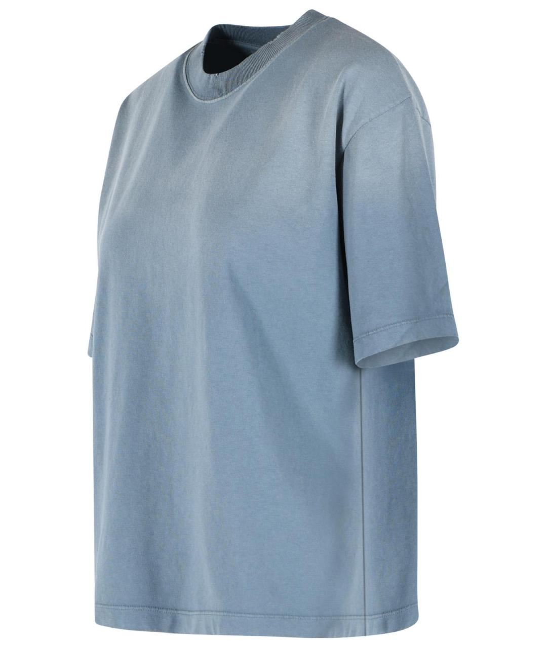 GOLDEN GOOSE DELUXE BRAND Голубая хлопковая футболка, фото 2