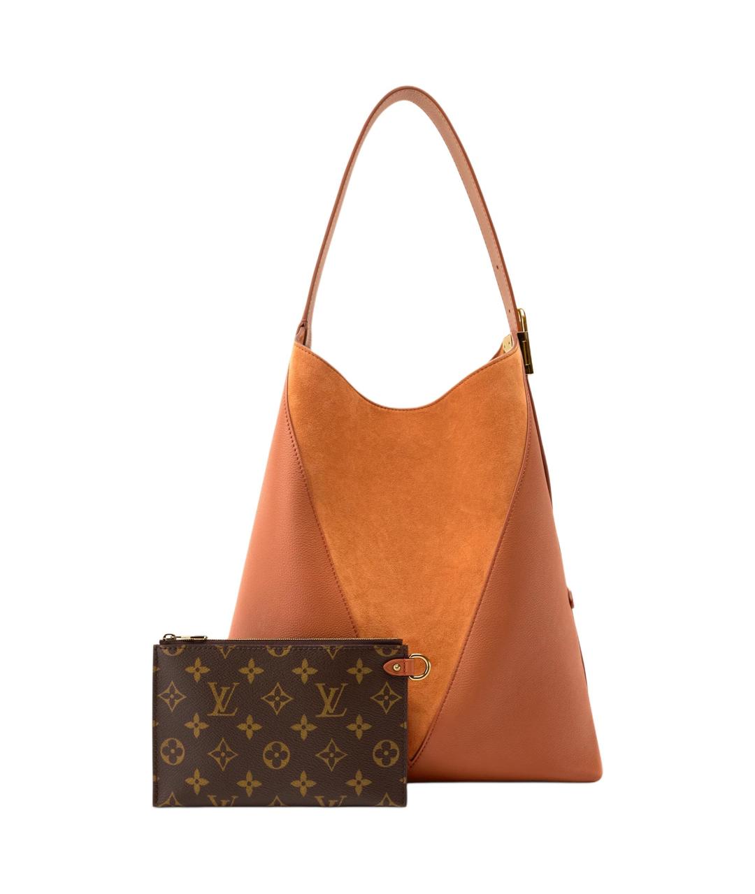 LOUIS VUITTON Коричневая кожаная сумка через плечо, фото 4