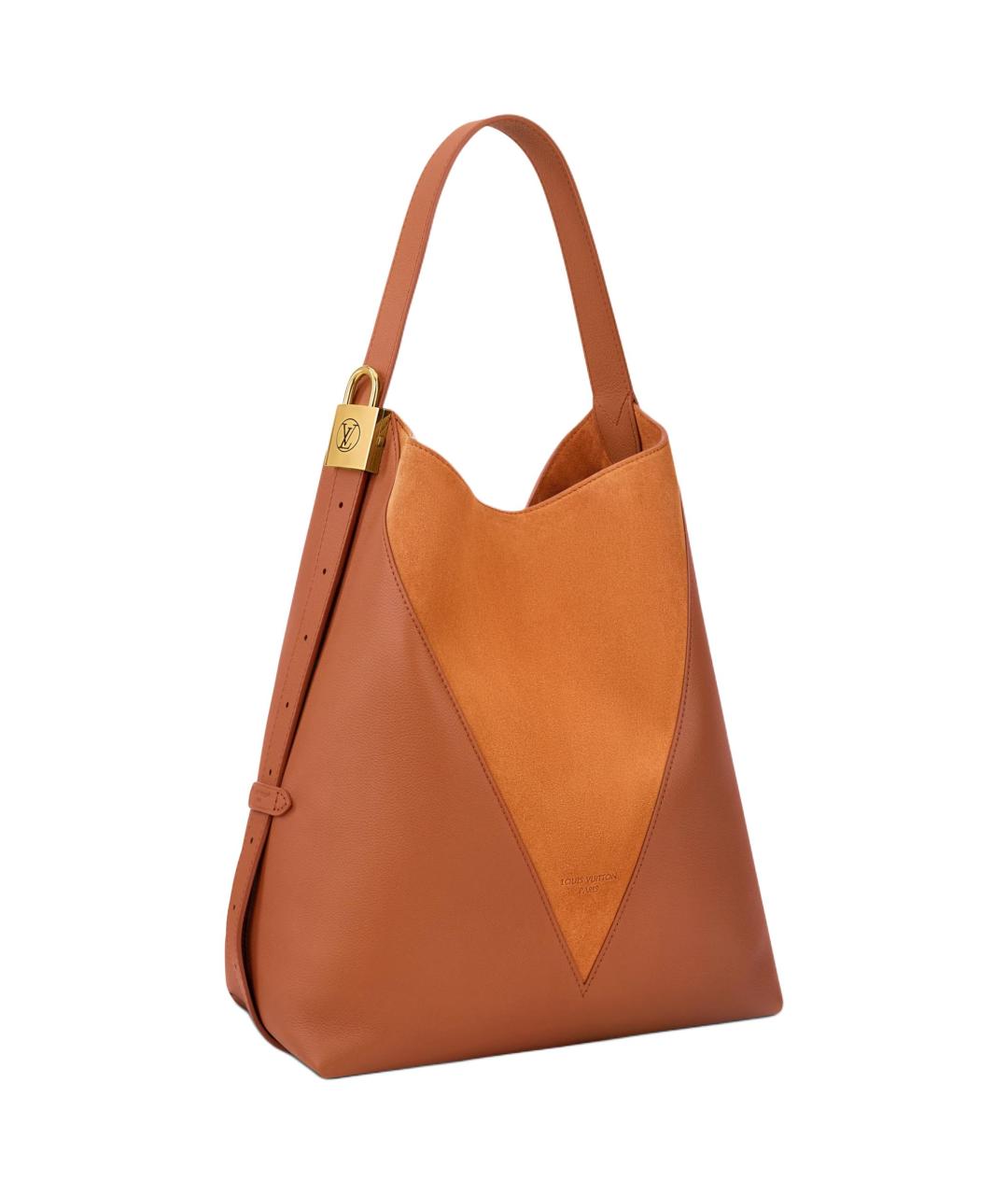 LOUIS VUITTON Коричневая кожаная сумка через плечо, фото 2