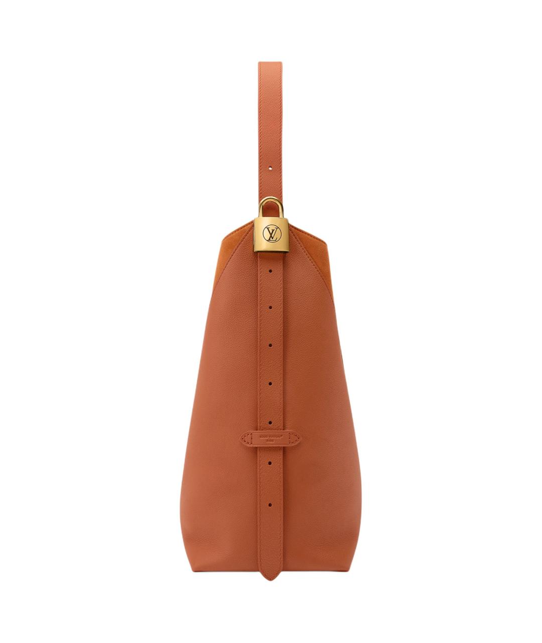 LOUIS VUITTON Коричневая кожаная сумка через плечо, фото 3