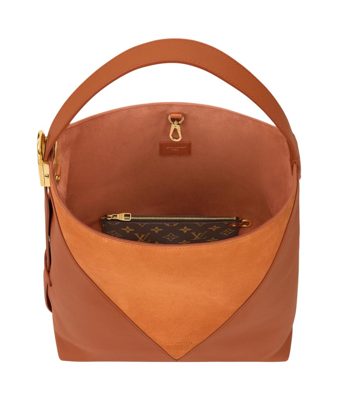 LOUIS VUITTON Коричневая кожаная сумка через плечо, фото 5