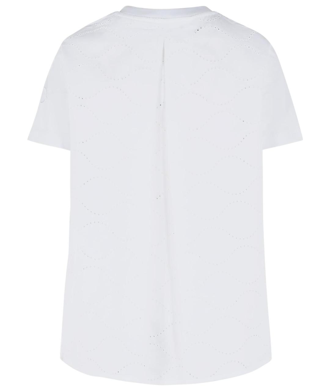 MONCLER Белая хлопковая футболка, фото 3