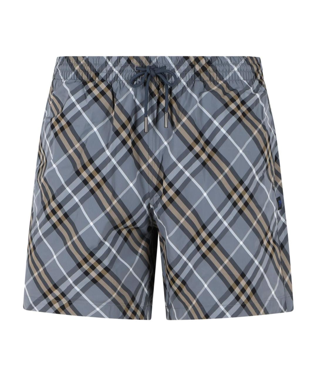 BURBERRY Голубые полиамидовые плавки, фото 1