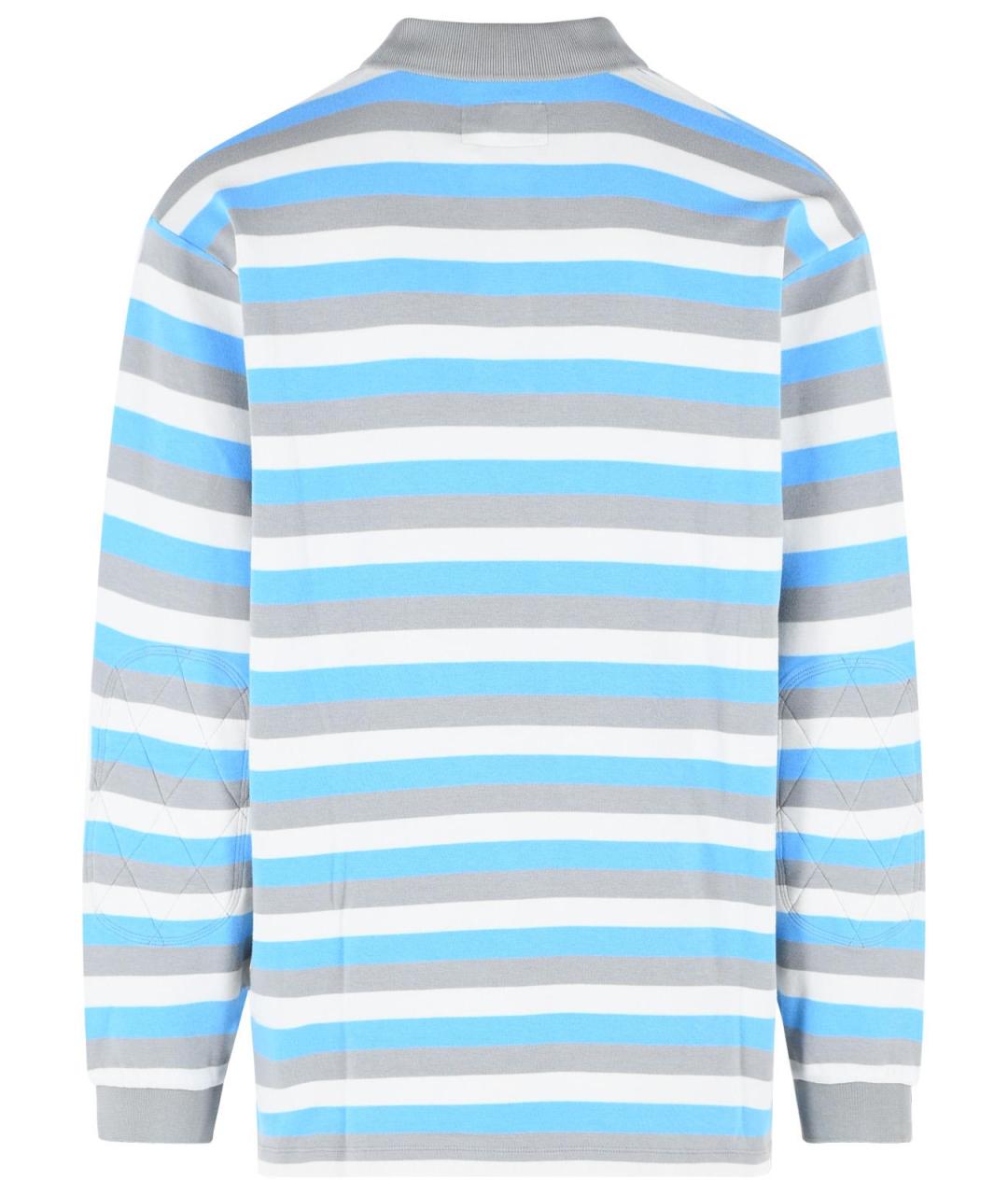 ERL Голубое хлопковое поло с длинным рукавом, фото 3