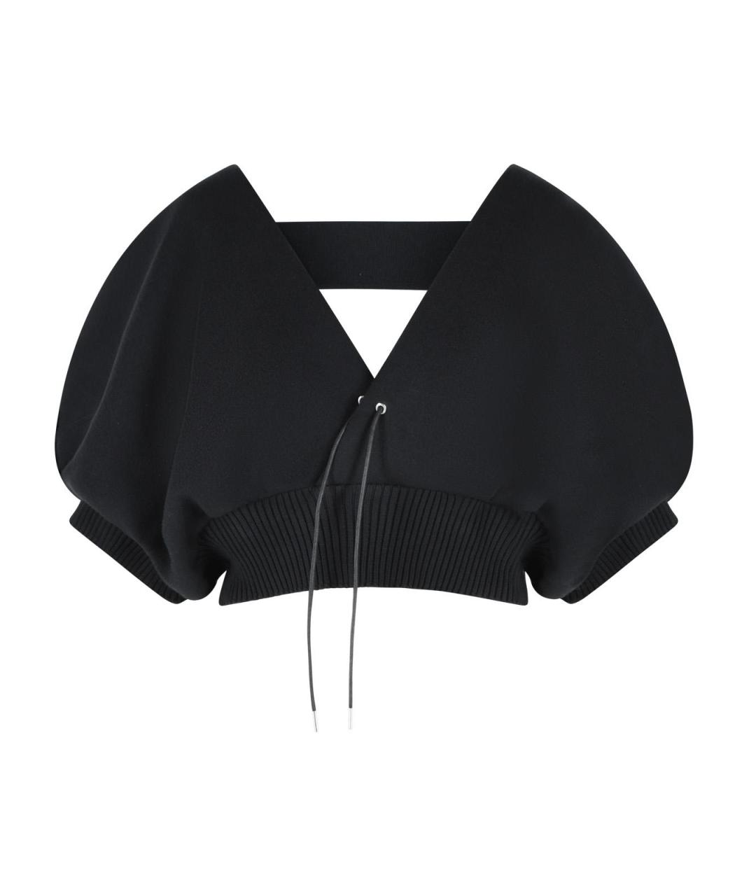 SACAI Черная хлопковая футболка, фото 1