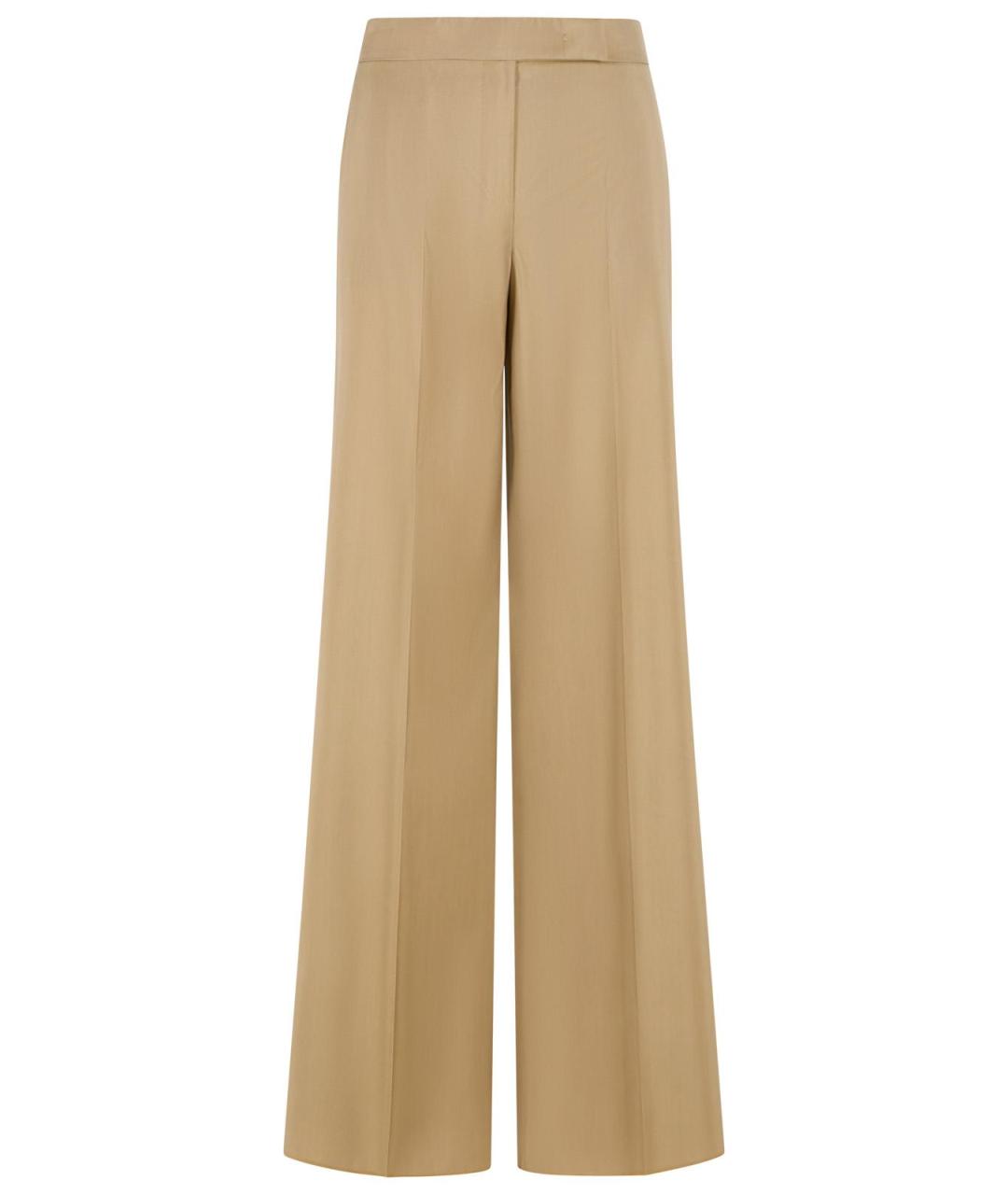 MAX MARA Бежевые шерстяные прямые брюки, фото 1