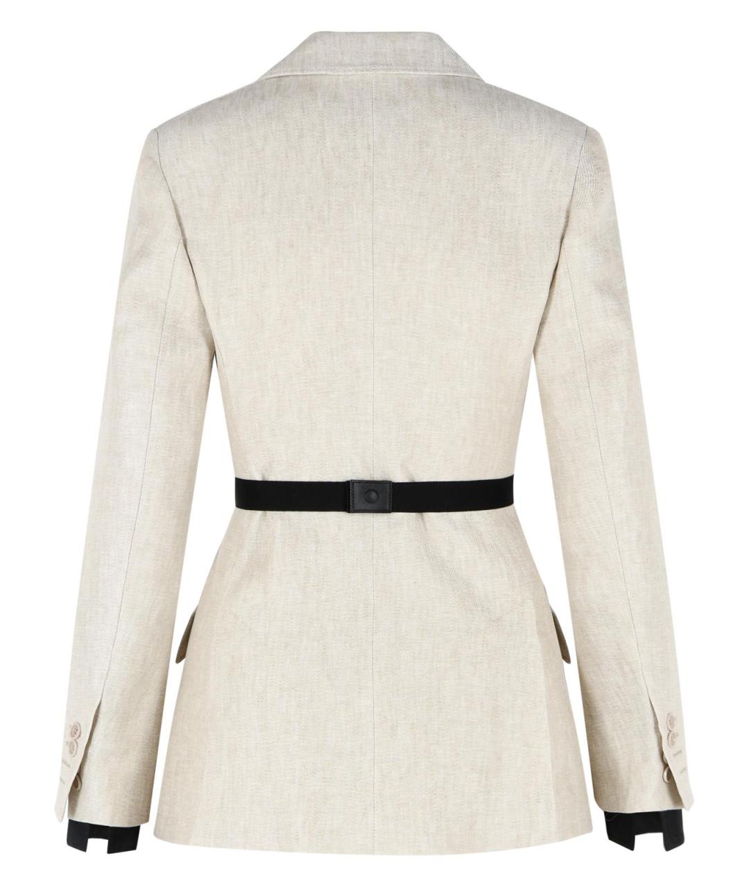 MAX MARA Бежевый льняной жакет/пиджак, фото 3
