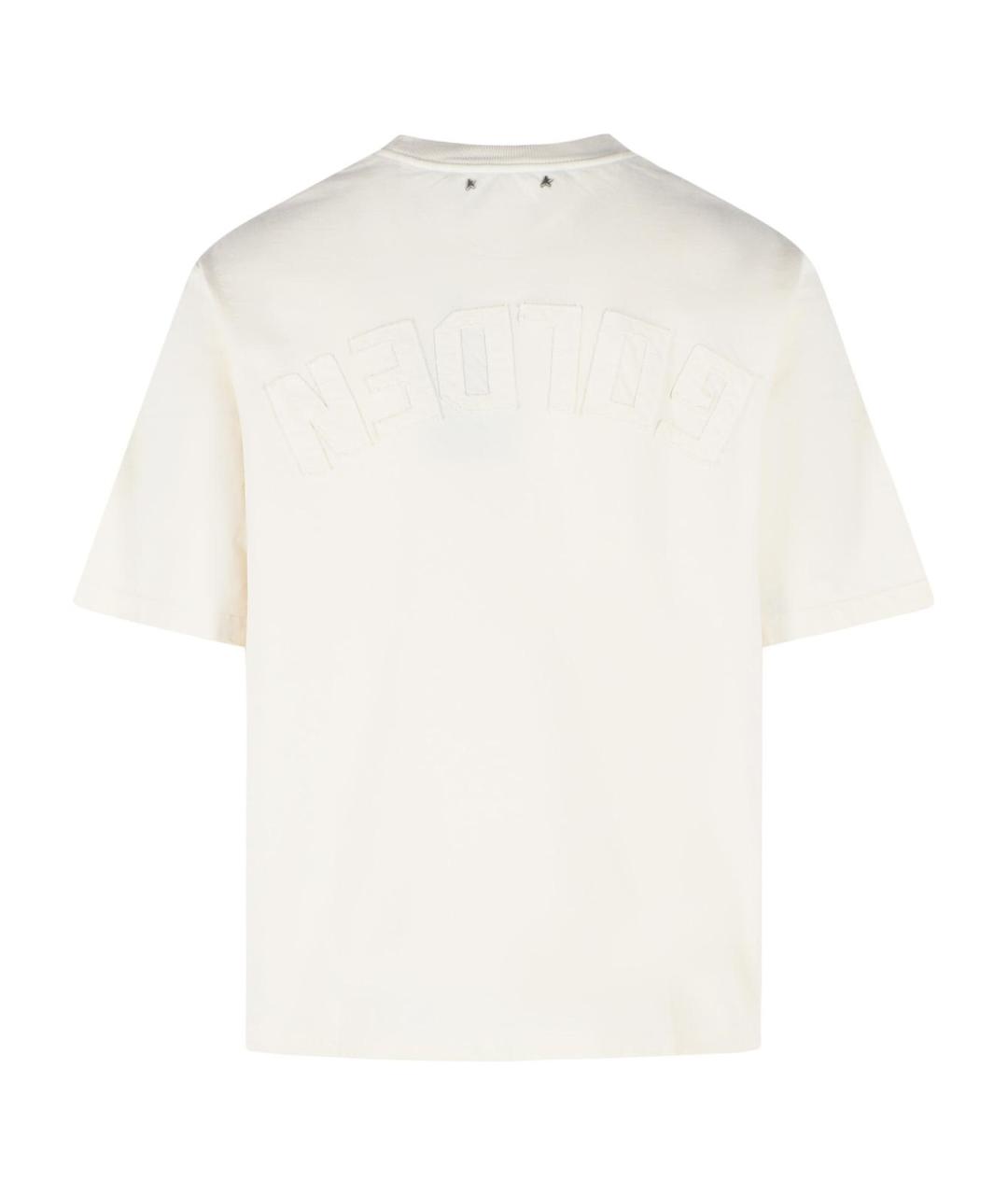 GOLDEN GOOSE DELUXE BRAND Белая хлопковая футболка, фото 3