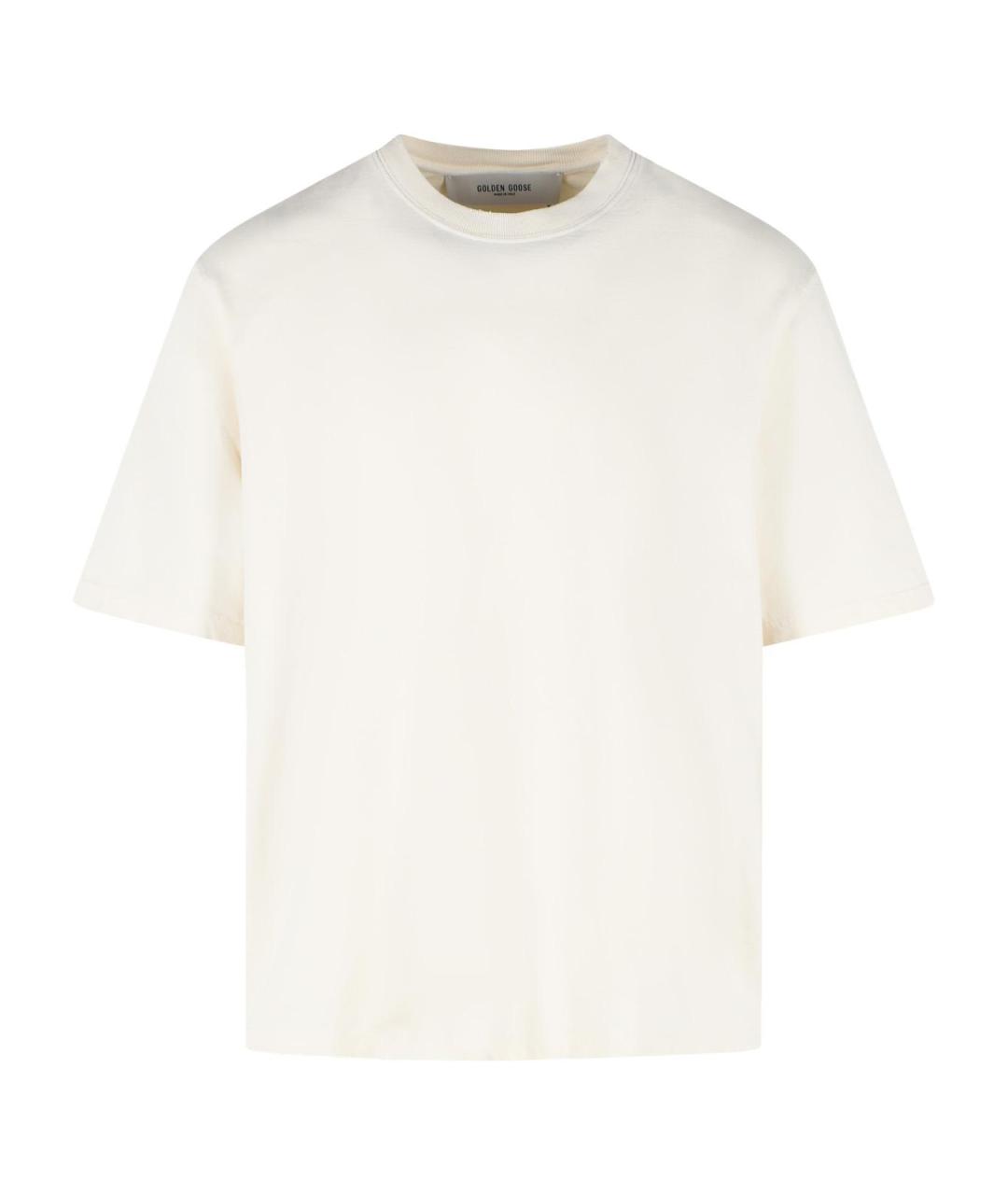 GOLDEN GOOSE DELUXE BRAND Белая хлопковая футболка, фото 1