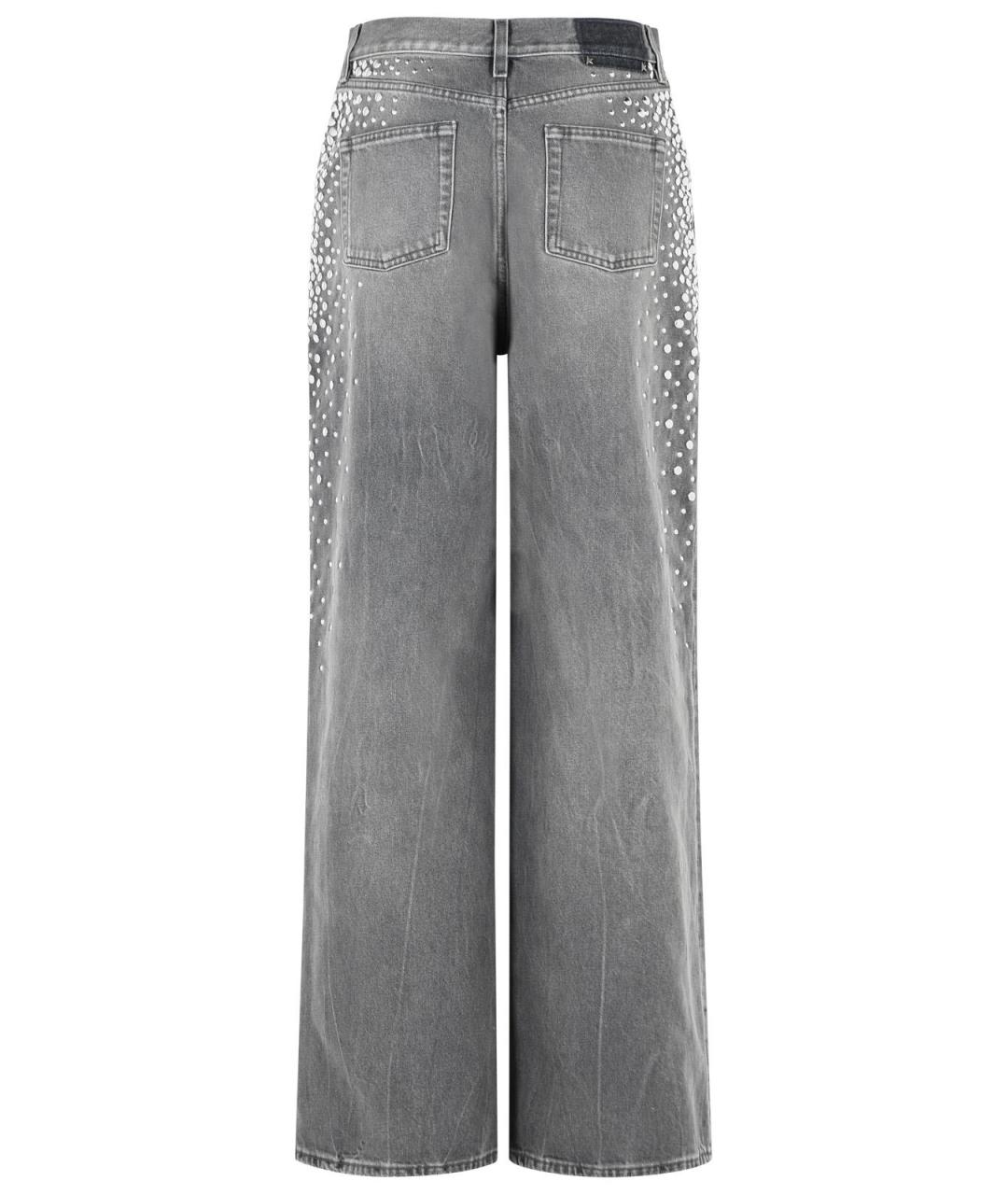 GOLDEN GOOSE DELUXE BRAND Серые хлопковые прямые джинсы, фото 3