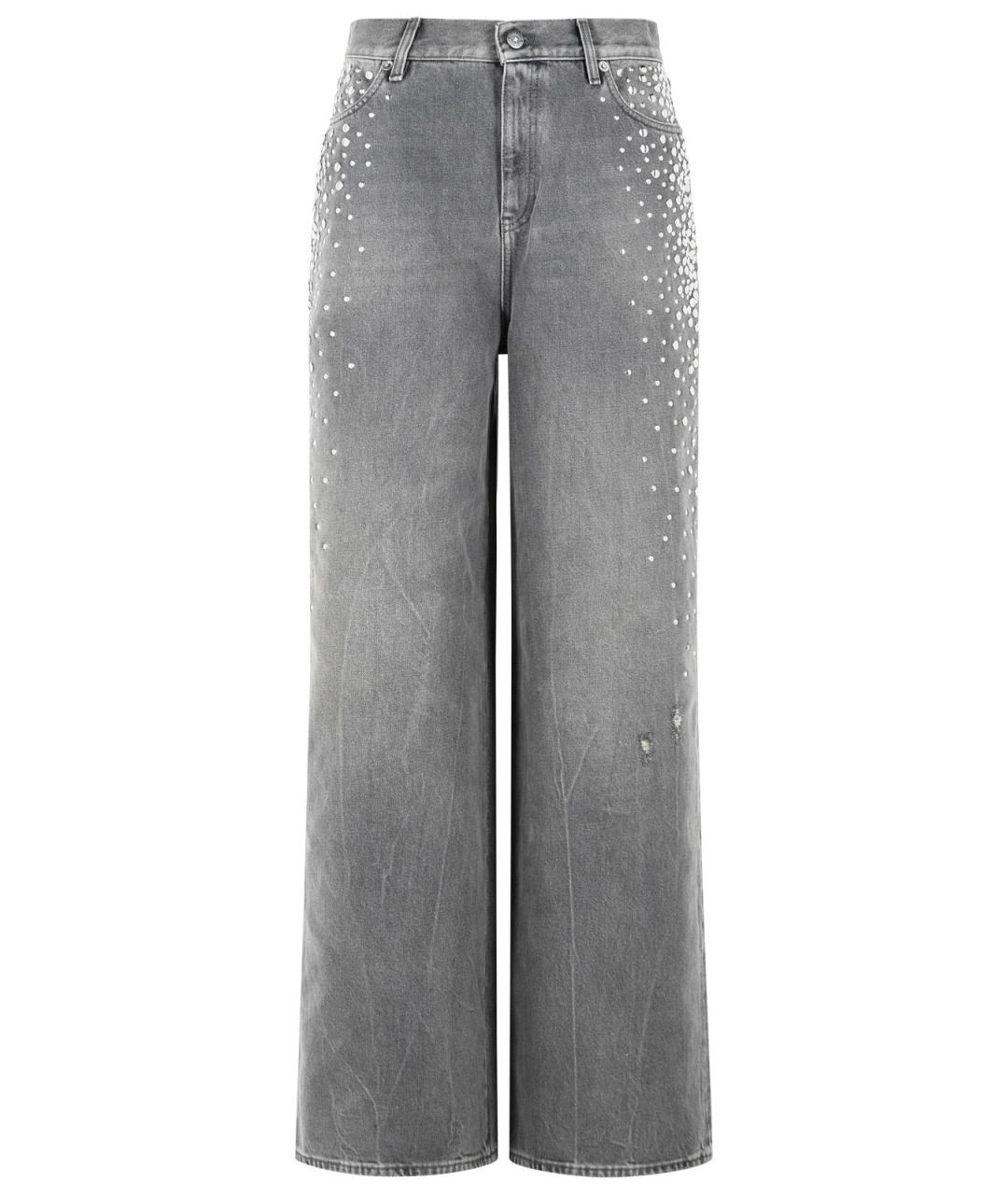 GOLDEN GOOSE DELUXE BRAND Серые хлопковые прямые джинсы, фото 1