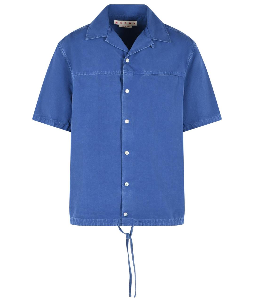 MARNI Синяя хлопковая кэжуал рубашка, фото 1