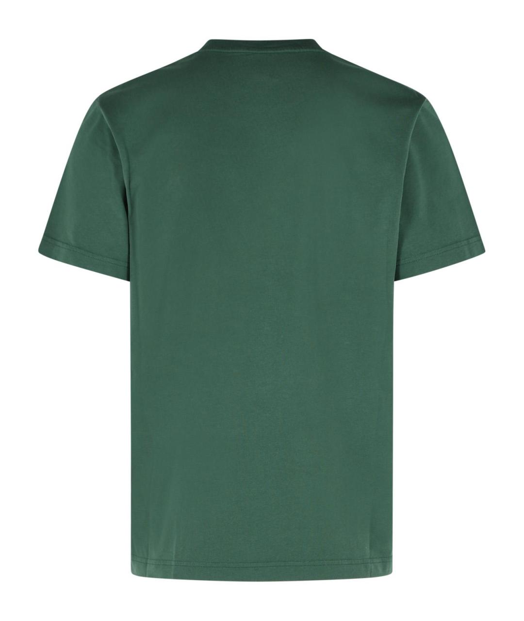 MONCLER Зеленая хлопковая футболка, фото 3