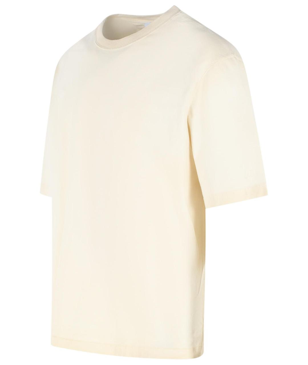 GOLDEN GOOSE DELUXE BRAND Бежевая хлопковая футболка, фото 2