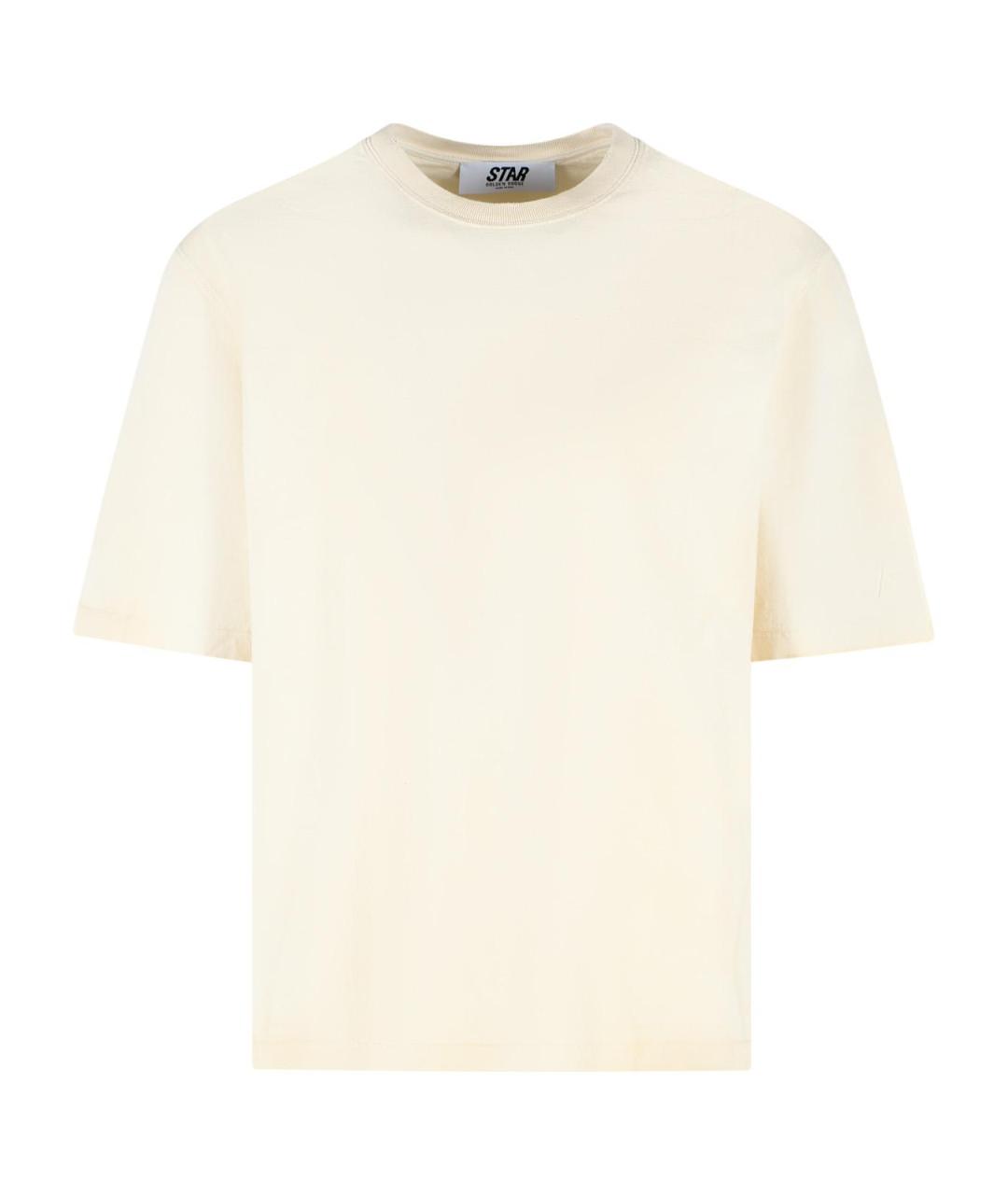 GOLDEN GOOSE DELUXE BRAND Бежевая хлопковая футболка, фото 1