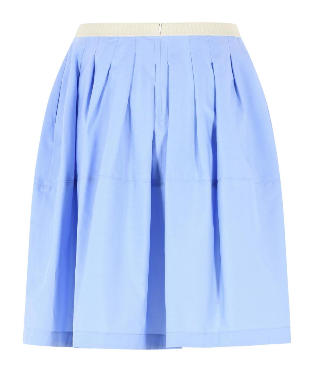 MARNI Голубая хлопковая юбка миди, фото 3